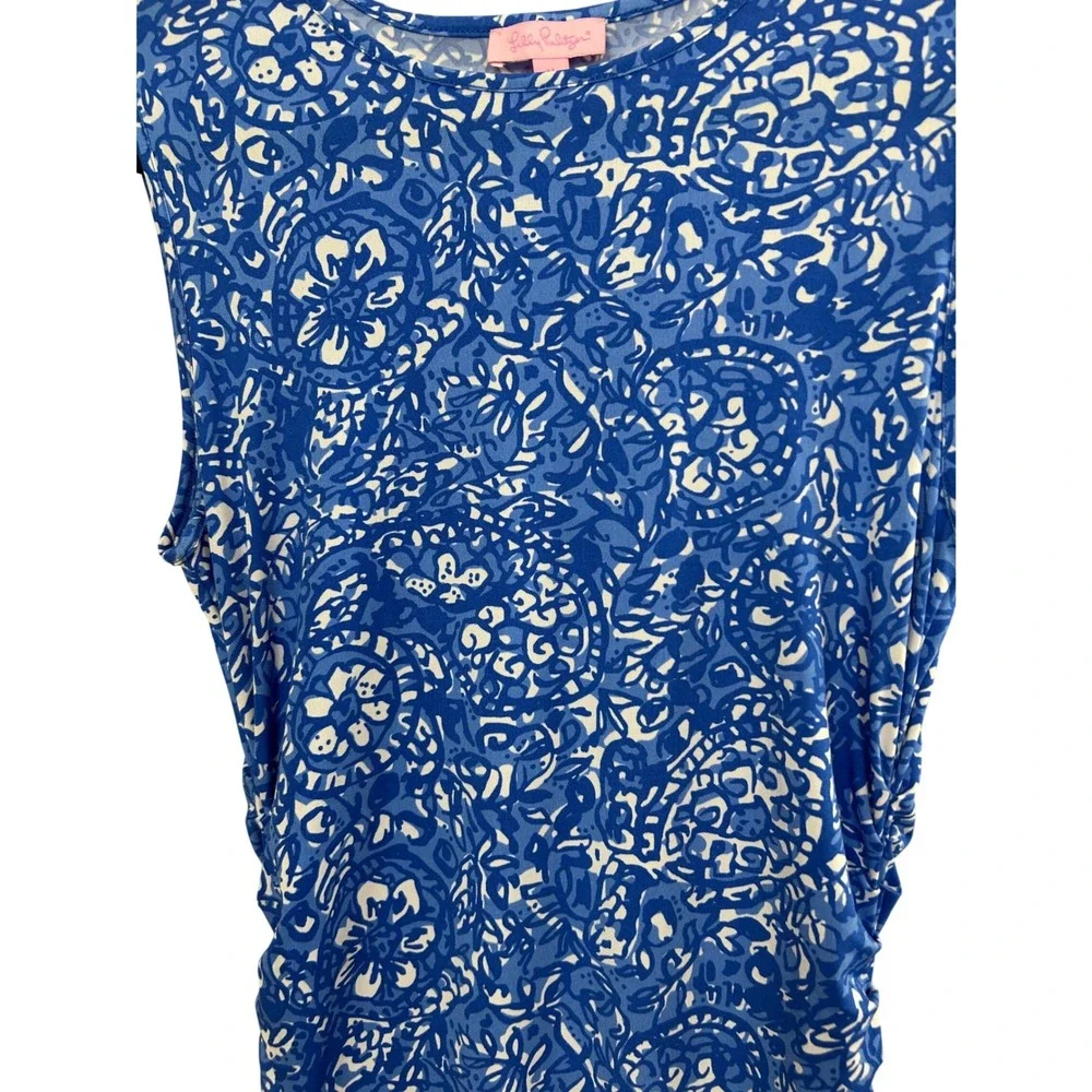 Lilly Pulitzer Give em shell Bay Blue Madeira NWOT Sleeveless‎ StretchMedium